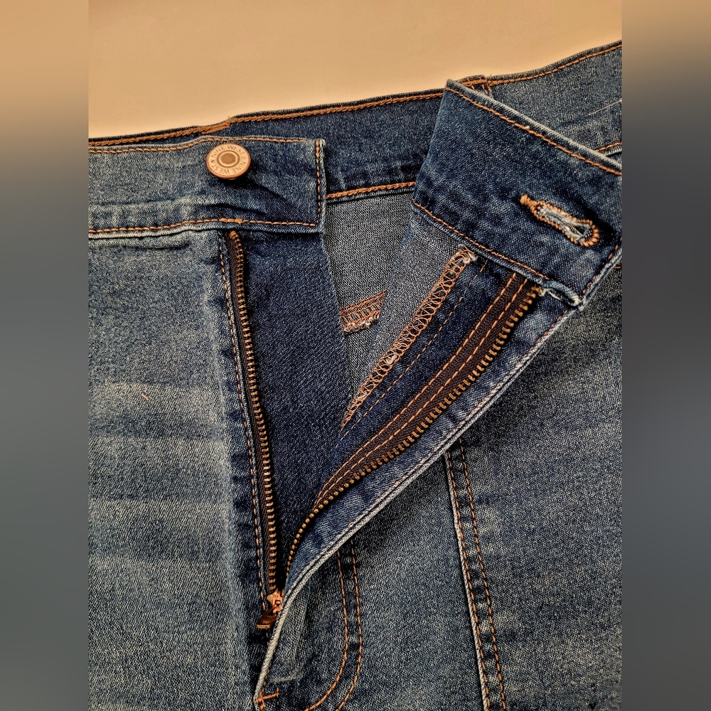 Nine West Blue Denim Midi Skirt Maple - Picture 6 of 9